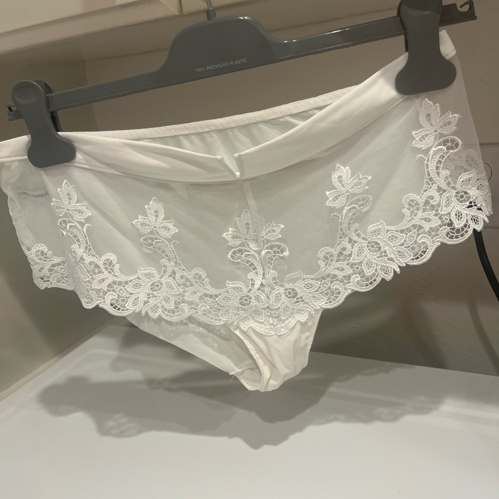 Simone Perele White Lace bra and Matching Brief bra 36 C panties L - Picture 8 of 14